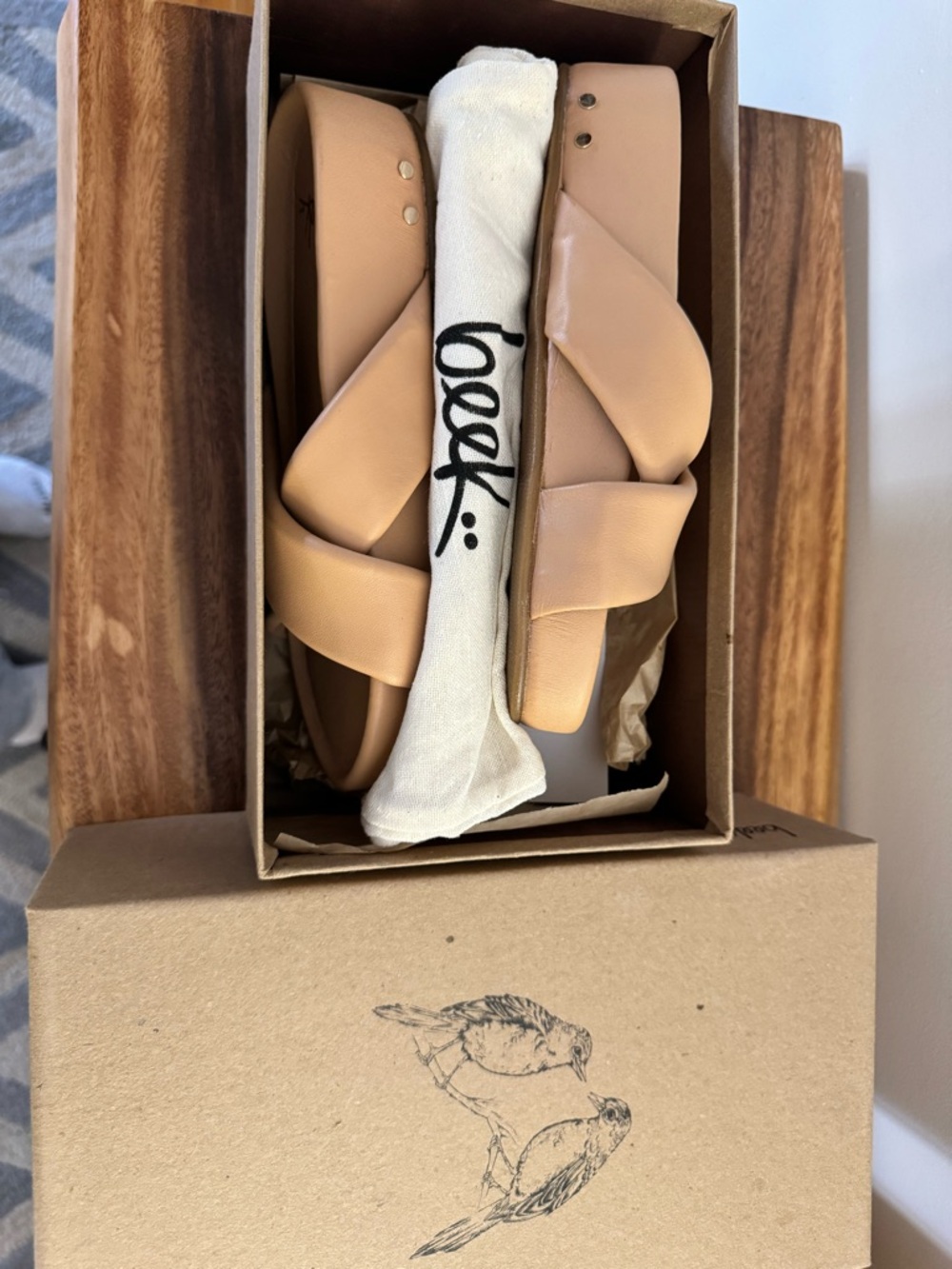 Beek Rhea Platform Cross-Strap Slide Sandals - Picture 6 of 7